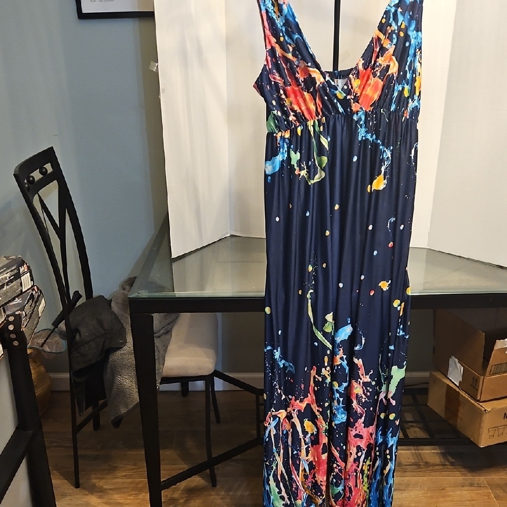 Colorful Abstract Maxi Dress